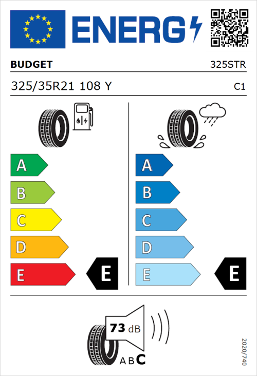Tyre Label for Budget Budget 325/35R21 108Y